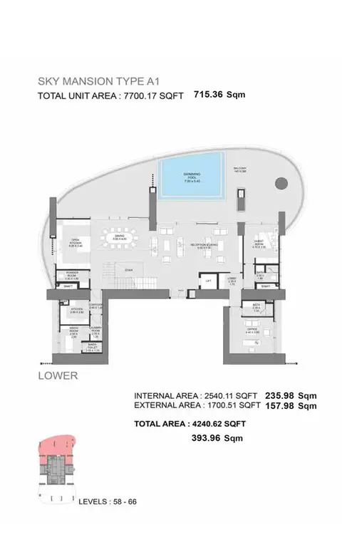 Floor plan, 5 Bed