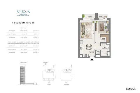 Floor plan, 1 Bed