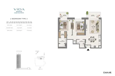 Floor plan, 2 Bed