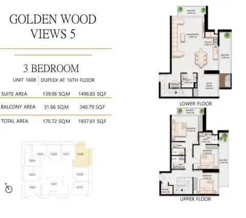 Golden Wood Views floor plan, 3 Bed, 1,837 sq ft