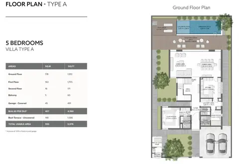 Floor plan, 5 Bed