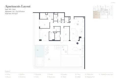Floor plan, 3 Bed
