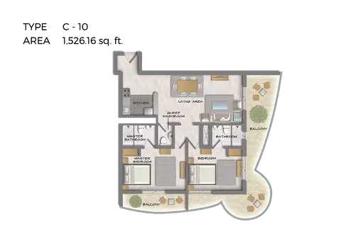 Floor plan, 2 Bed