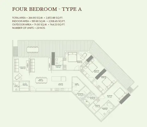 Floor plan, 4 Bed