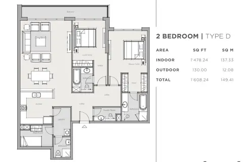 Floor plan, 2 Bed