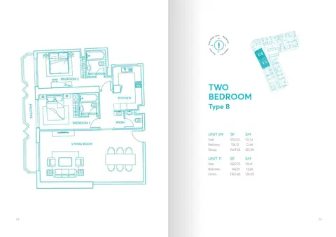 Floor plan, 2 Bed