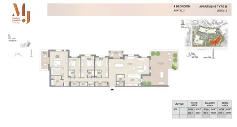 Floor plan, 4 Bed