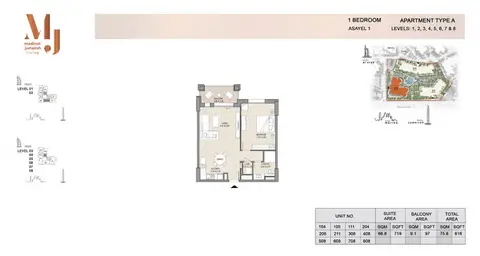 Floor plan, 1 Bed