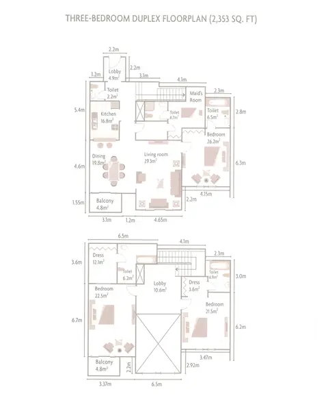 Floor plan, 3 Bed