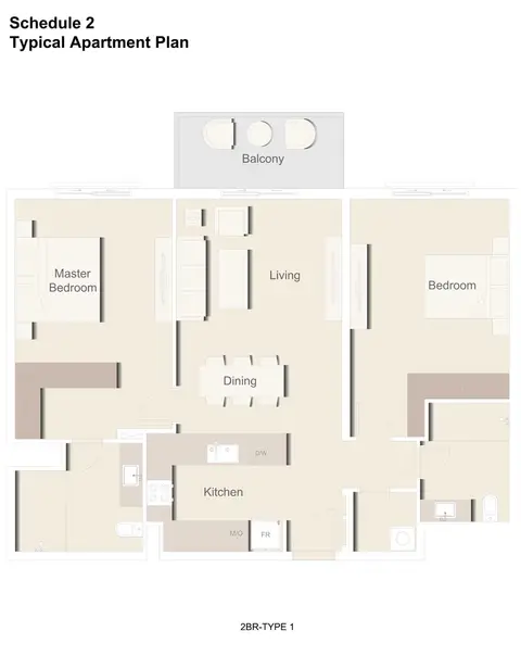 Floor plan, 2 Bed