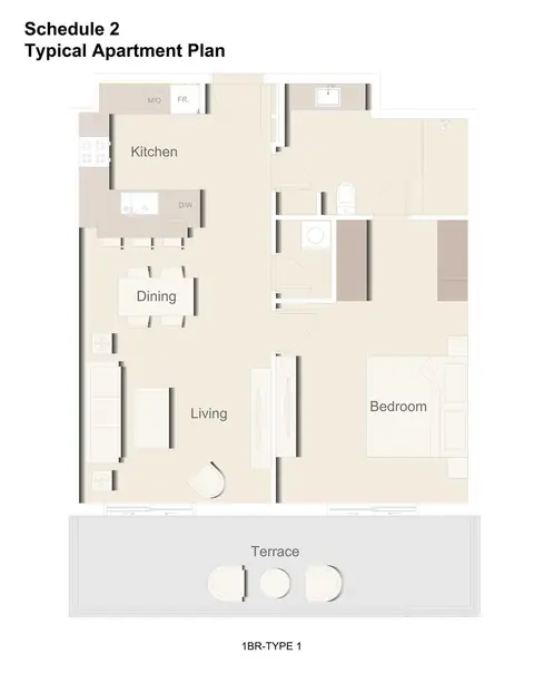 Floor plan, 1 Bed