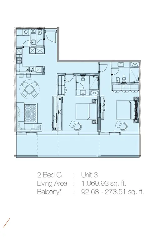 Floor plan, 2 Bed