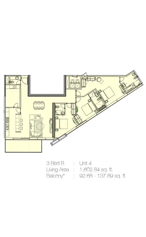 Floor plan, 3 Bed