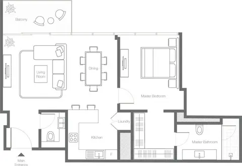 Floor plan, 1 Bed