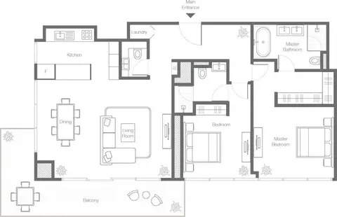 Floor plan, 2 Bed