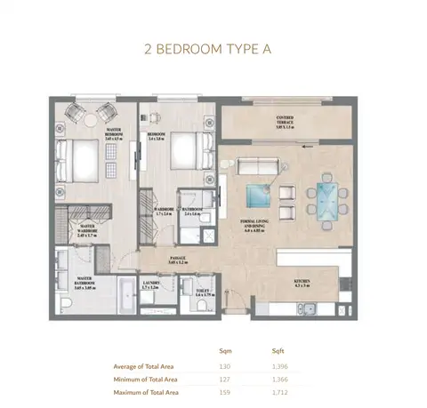 Floor plan, 2 Bed