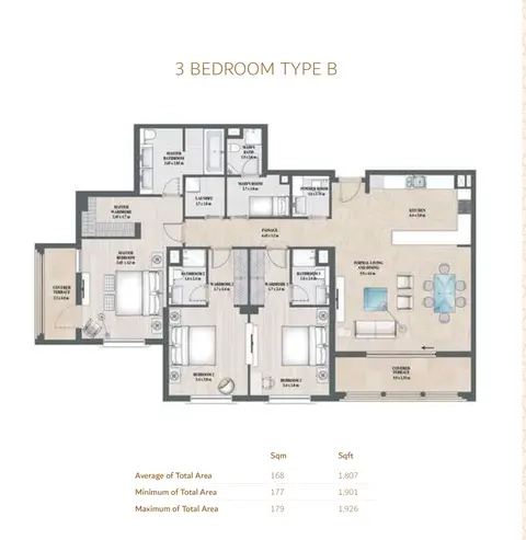 Floor plan, 3 Bed