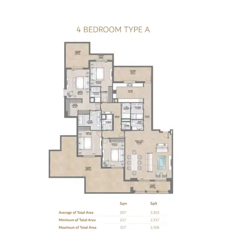 Floor plan, 4 Bed