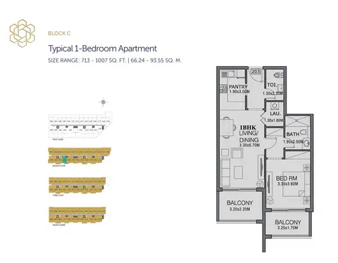Floor plan, 1 Bed