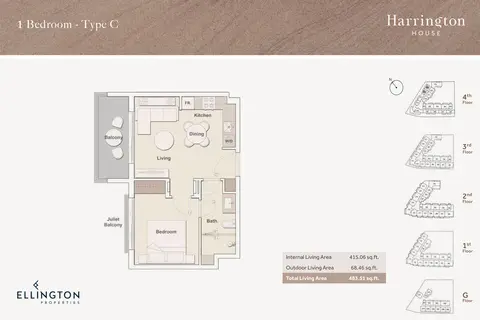 Floor plan, 1 Bed