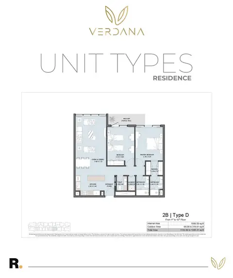 Floor plan, 2 Bed