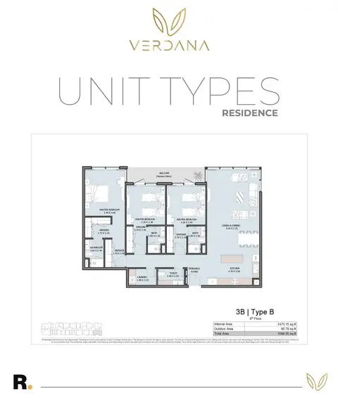 Floor plan, 3 Bed