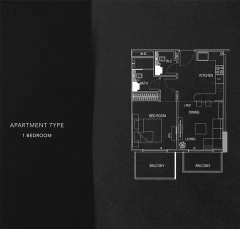 Floor plan, 1 Bed