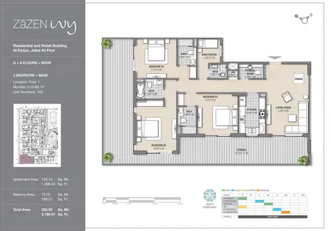 Floor plan, 3 Bed