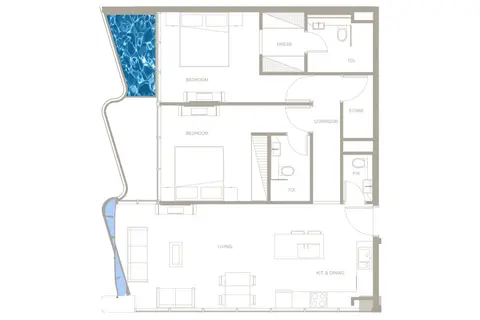 Floor plan, 2 Bed