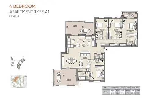 Floor plan, 4 Bed