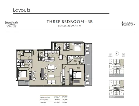 Floor plan, 3 Bed