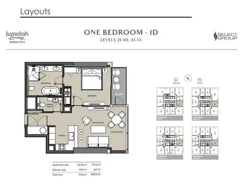 Floor plan, 1 Bed