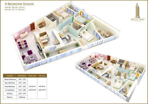 Floor plan, 3 Bed