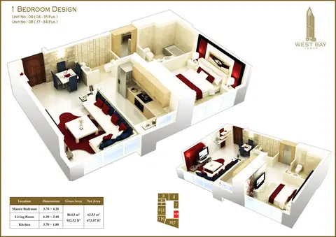 Floor plan, 1 Bed