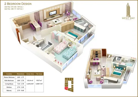 Floor plan, 2 Bed