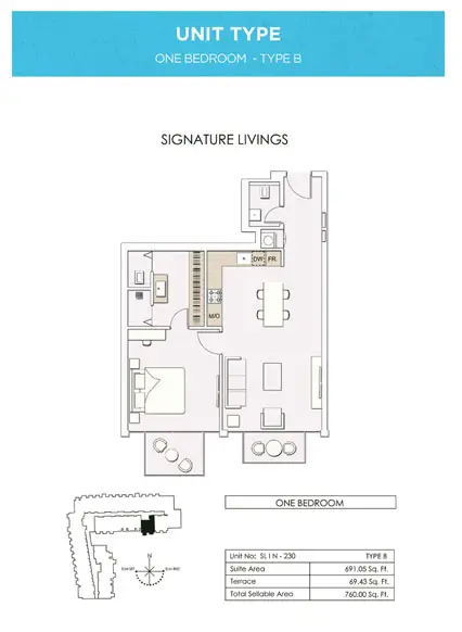 Floor plan, 1 Bed