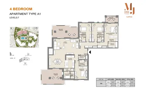 Floor plan, 4 Bed