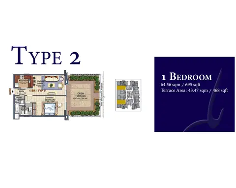 Floor plan, 1 Bed