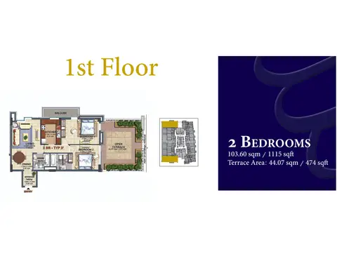 Floor plan, 2 Bed