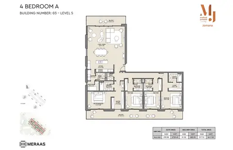 Floor plan, 4 Bed