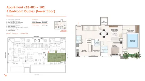 Floor plan, 3 Bed