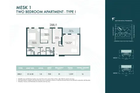 Floor plan, 2 Bed