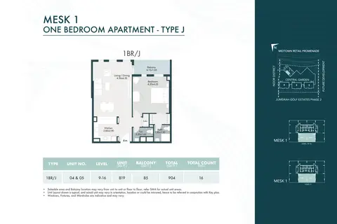 Floor plan, 1 Bed
