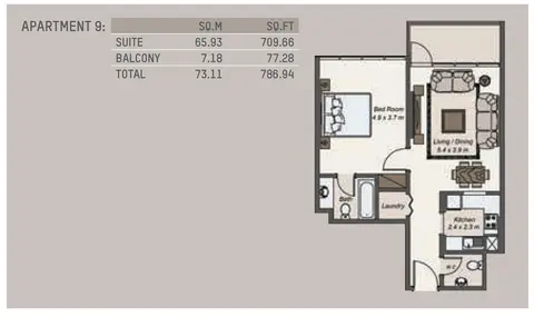 Floor plan, 2 Bed
