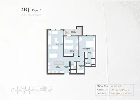 Floor plan, 2 Bed