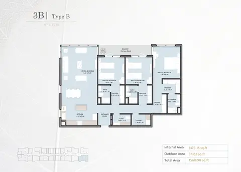Floor plan, 3 Bed