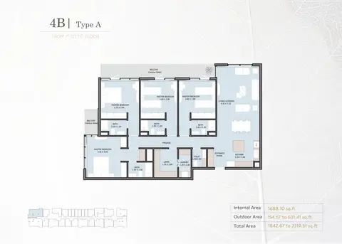 Floor plan, 4 Bed