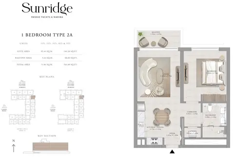 Floor plan, 1 Bed