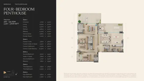 Floor plan, 4 Bed