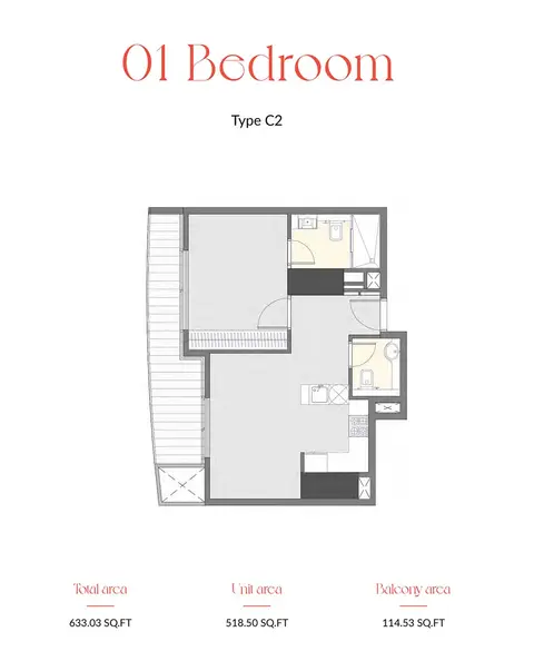 Floor plan, 1 Bed